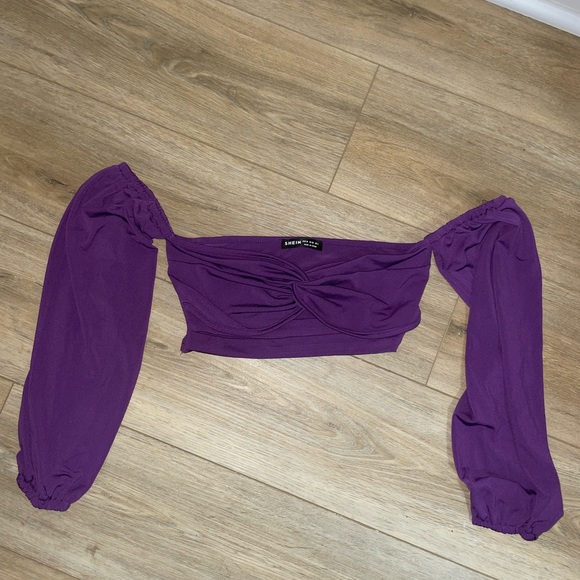 SHEIN Tops - SHEIN Off Shoulder Twist Front Cut Out Crop Top